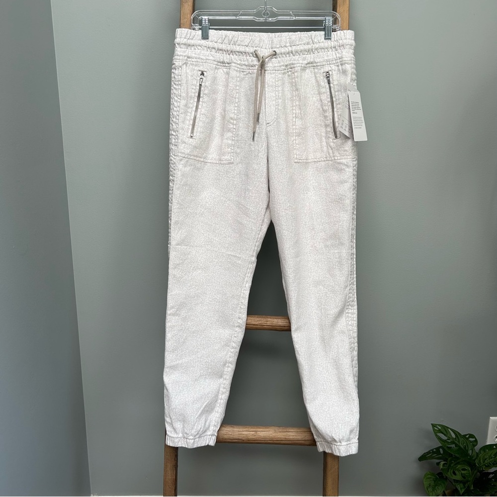 Athleta size 10 Cabo linen jogger tan cheetah